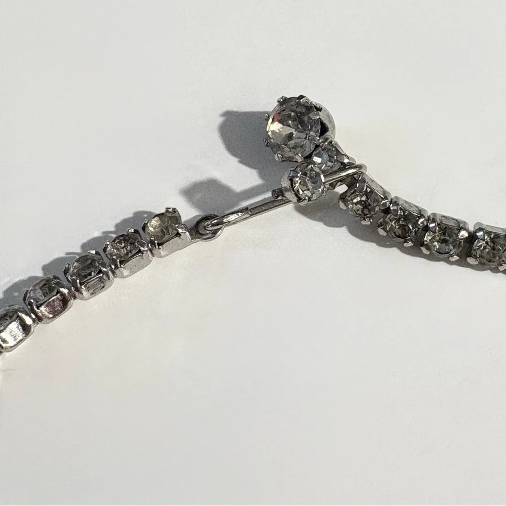Weiss Vintage Signed White Rhinestone Choker Necklace